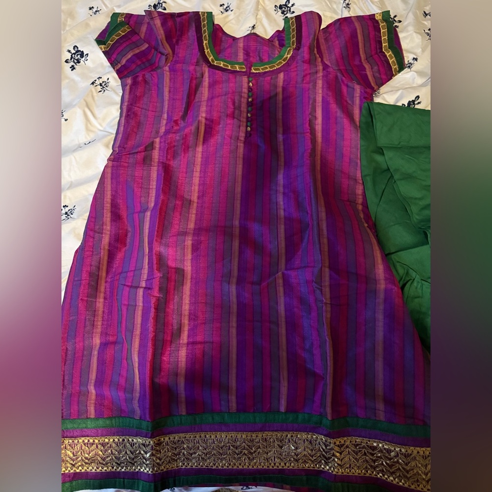 Brand New Vibrant Striped Punjabi Suit